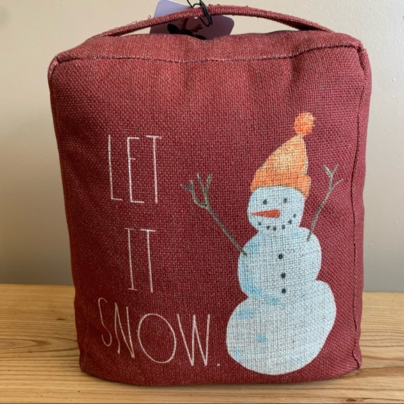 Rae Dunn - LET IT SNOW - Door Stop - Red - NWT - Picture 2 of 8
